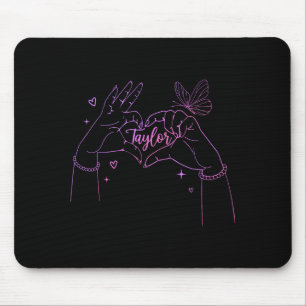 Girl Retro I Love Taylor First Name D Groovy 80's  Mouse Mat