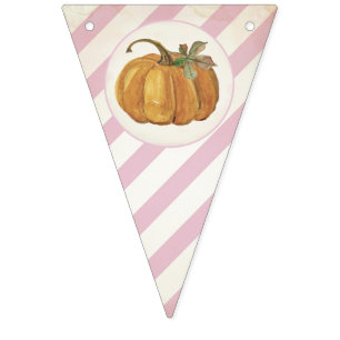 Girl Retro Little Pumpkin Birthday Bunting