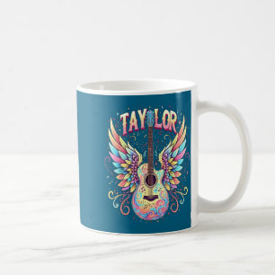 Girl retro taylor first name groovy 70's 80's coffee mug