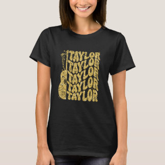 Girl Retro Taylor First Name Personalised Groovy 8 T-Shirt