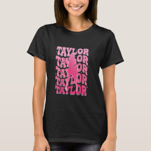 Girl Retro Taylor First Name Personalised Groovy 8 T-Shirt