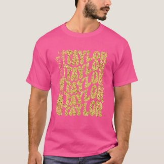 Girl Retro Taylor First Name Personalised Groovy 8 T-Shirt