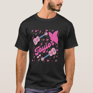 Girl Retro TAYLOR First Name Personalised Groovy B T-Shirt