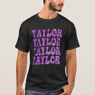 Girl Retro TAYLOR First Name Personalised Groovy D T-Shirt