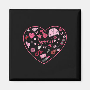 Girl Retro Taylor First Name Personalized Valentin Magnet