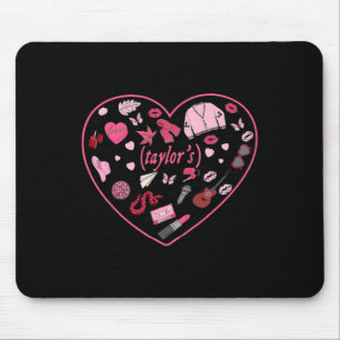 Girl Retro Taylor First Name Personalized Valentin Mouse Mat