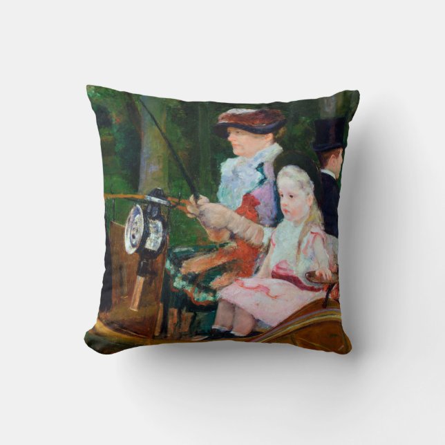 Girl Riding a Carriage, Mary Cassatt Cushion (Front)