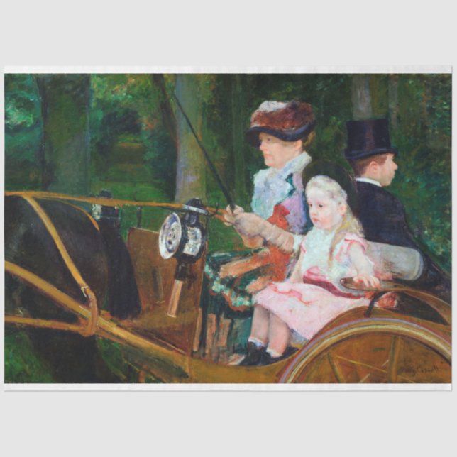 Girl Riding a Carriage, Mary Cassatt Tissue Paper (Front)