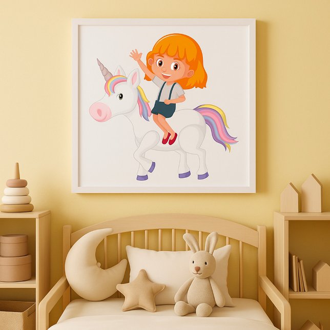 Girl Riding A Unicorn Poster (Creator Uploaded)
