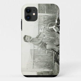 Girl Riding Bicycle iPhone 11 Case