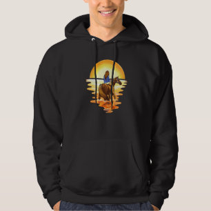 Girl Riding Horse Over Sunset Designtimeless Horse Hoodie