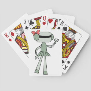 Girl Robot Playing Cards