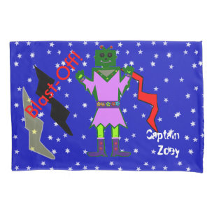 Girl Robot Spaceships Kids Standard Pillowcase