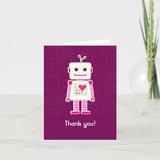Girl Robot Thank You Cards (Front)