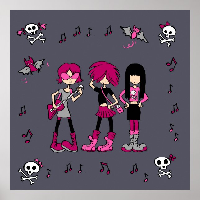 Girl rock band poster (Front)