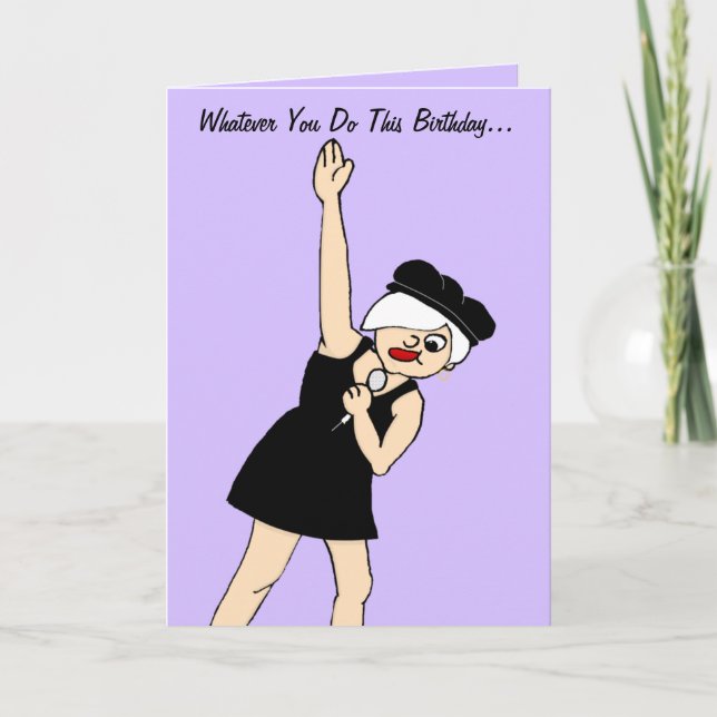 Girl Rock Star Birthday Card (Front)