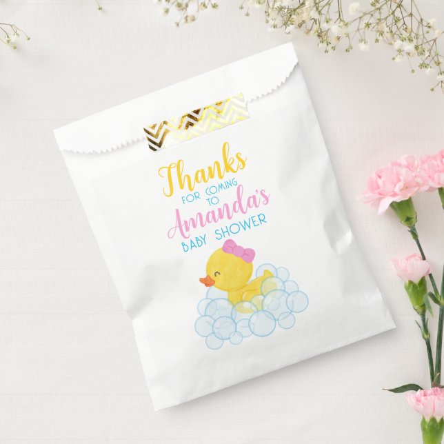 Girl Rubber Duck Baby Shower Favour Treat Bags (Sealed)