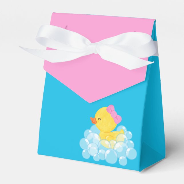 Girl Rubber Duck Baby Shower Treat Favour Box (Front Side)
