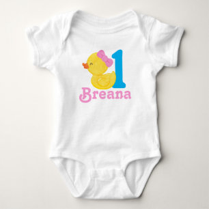 Girl Rubber Duck Personalised Birthday Bodysuit
