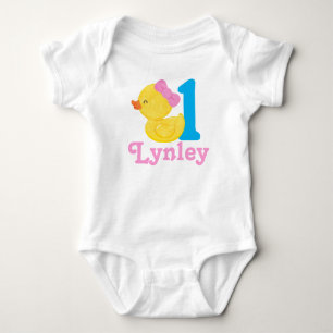 Girl Rubber Duck Personalised Birthday Bodysuit