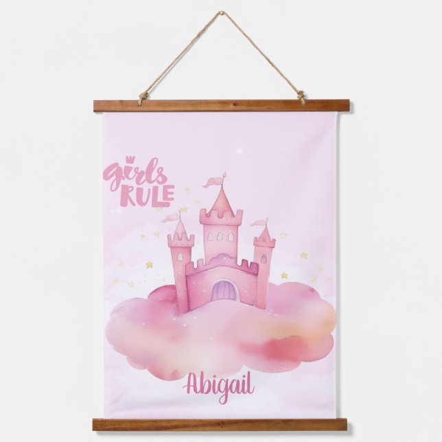 Girl Rule Palace on the Pink Cloud customisable Hanging Tapestry (Front)