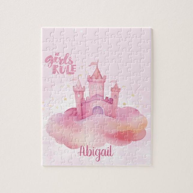 Girl Rule Palace on the Pink Cloud customisable Jigsaw Puzzle (Vertical)