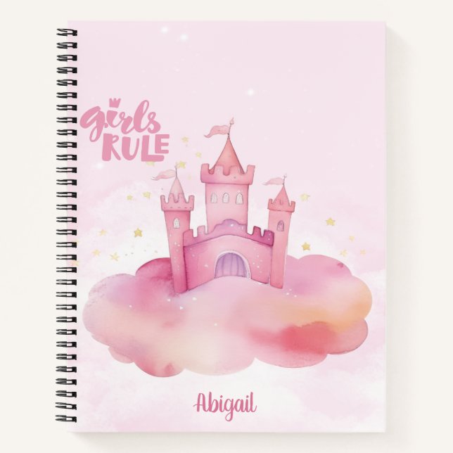 Girl Rule Palace on the Pink Cloud customisable Notebook (Front)