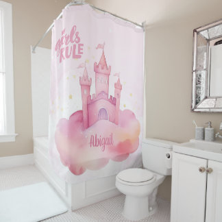Girl Rule Palace on the Pink Cloud customisable Shower Curtain