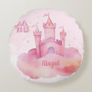 Girl Rule Palace on the Pink Cloud Round Cushion