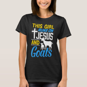 Girl Runs On Jesus And Goats Goat For Women T-Shirt