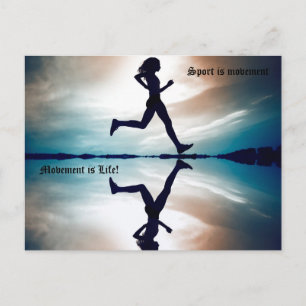 Girl runs postcard