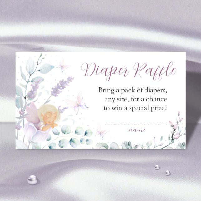 Girl’s Butterfly Flower Baby Shower Diaper Raffle Enclosure Card (Creator Uploaded)