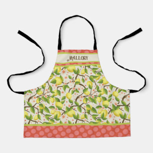 Girl’s Cute Fun Lemon Customised Name Inspirivity Apron