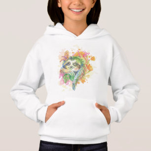 Girl’s Hooded Pullover - Sloth