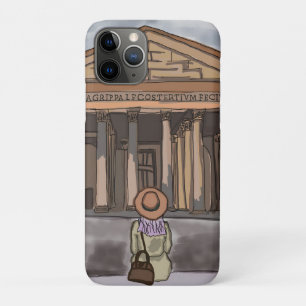Girl s sitting front of Pantheon in Rome. iPhone 11 Pro Case