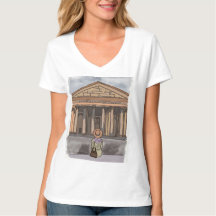 Girl s sitting front of Pantheon in Rome.