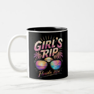 Girl’s Trip Florida 2024 Summer Beach Weekend Two-Tone Coffee Mug