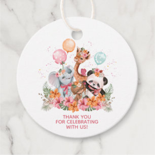 Girl Safari Animals Favour Tags