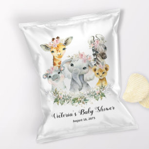 Girl Safari Baby Shower Chip Bag Wrapper