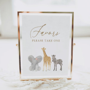 Girl Safari Baby Shower Favours Sign