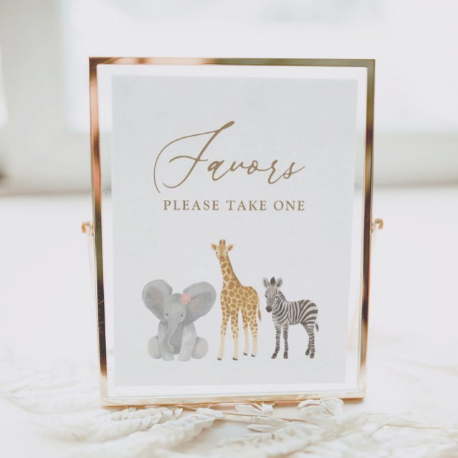 Girl Safari Baby Shower Favours Sign (Creator Uploaded)