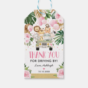Girl Safari Jungle Drive By Baby Shower Parade Gift Tags