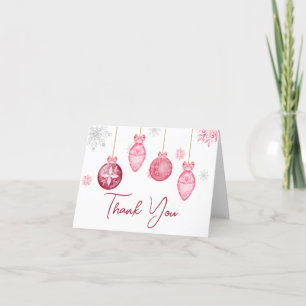 Girl Santa Baby Christmas Baby Shower Thank You Card