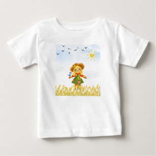 Girl Scarecrow Bird on Arm Baby T-Shirt