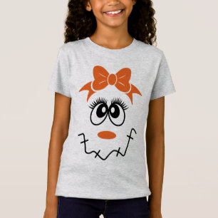 Girl Scarecrow Face with Bow T-Shirt