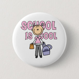 Girl School is Cool 6 Cm Round Badge