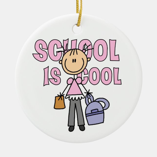Girl School is Cool Ceramic Tree Decoration (Front)