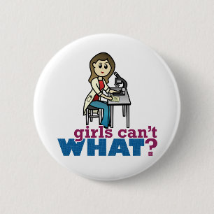 Girl Scientist 6 Cm Round Badge