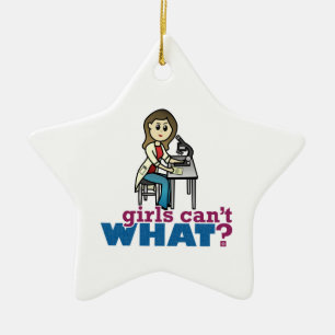 Girl Scientist Ceramic Tree Decoration