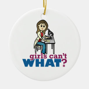 Girl Scientist Ceramic Tree Decoration